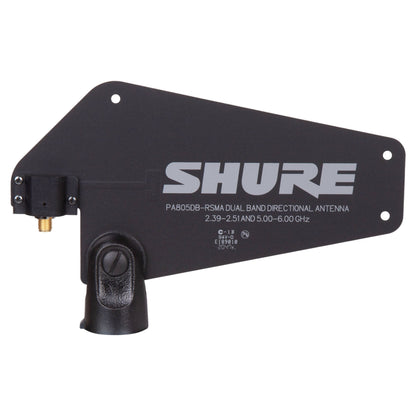 Side view of Shure PA805DB-RSMA Passive Dual Band Directional Antenna on white background