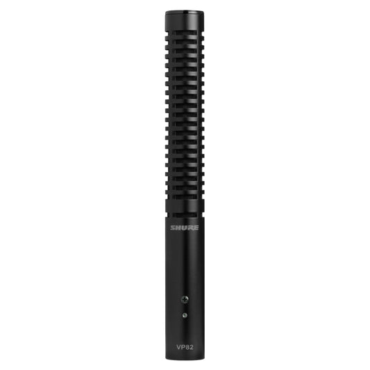 Front view of Shure VP82 Short Shotgun Microphone on white background