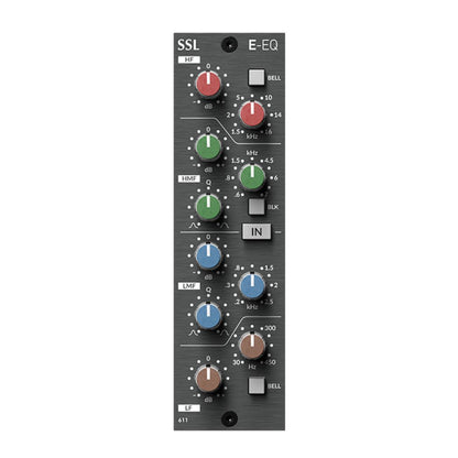 Front view of Solid State Logic E-Series EQ Module 500 Series on white background