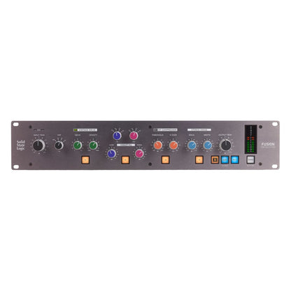 Front view of Solid State Logic Fusion Analog Stereo Outboard Processor on white background
