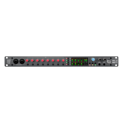 Front view of Solid State Logic SSL 18 USB Audio Interface on white background