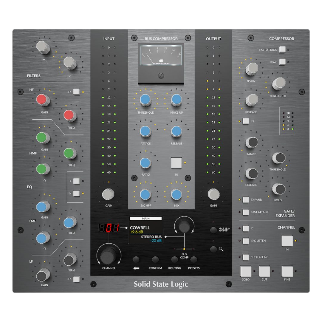 Front view of Solid State Logic UC1 Advanced Plug-In Controller on white background