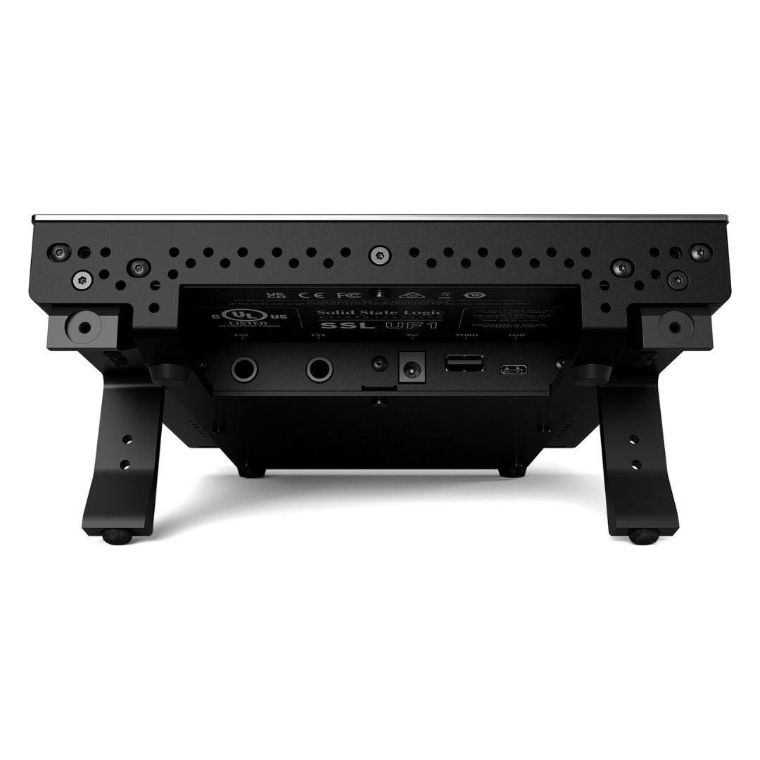Rear view of Solid State Logic UF1 Single Fader DAW Controller on white background