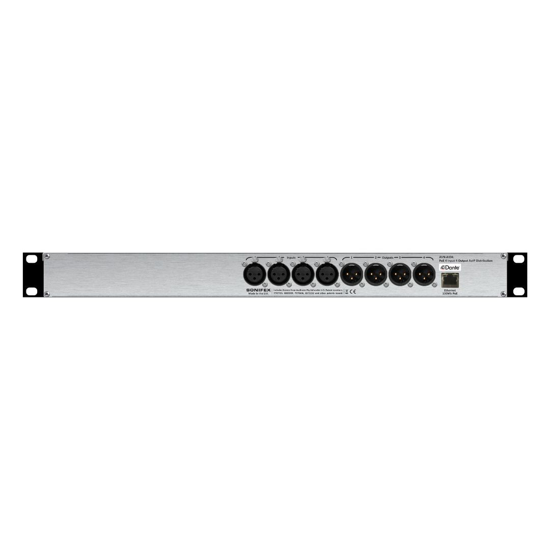 Rear panel of Sonifex AVN-AI04 on white background