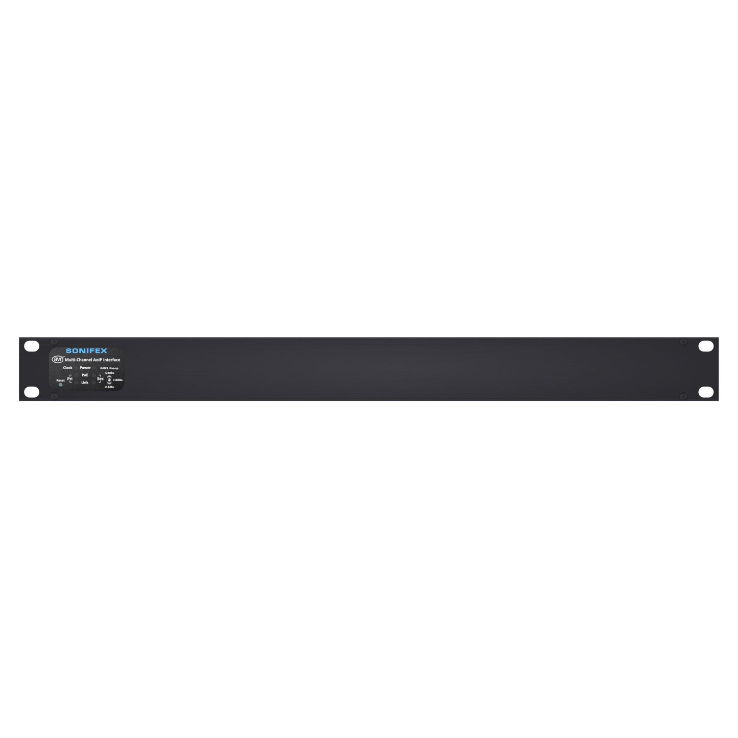 Front view of Sonifex AVN-AI16-T-DNT 16-Input Terminal Block Dante Interface on white background