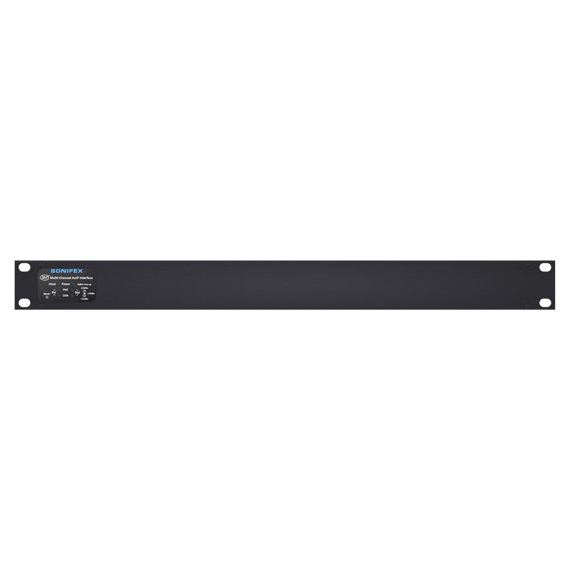 Front view of Sonifex AVN-AI16-T-DNT 16-Input Terminal Block Dante Interface on white background