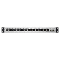 Rear ports view of Sonifex AVN-AIO8-RAV 8x8 XLR RAVENNA Interface on white background