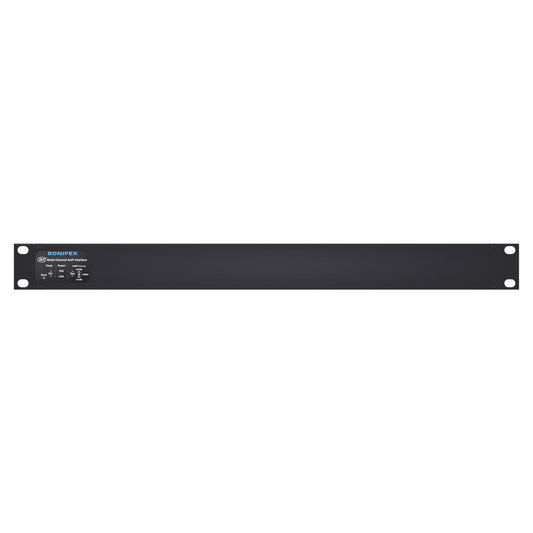 Front view of Sonifex AVN-AIO8-T-DNT 8x8 Terminal Block Dante Interface on white background