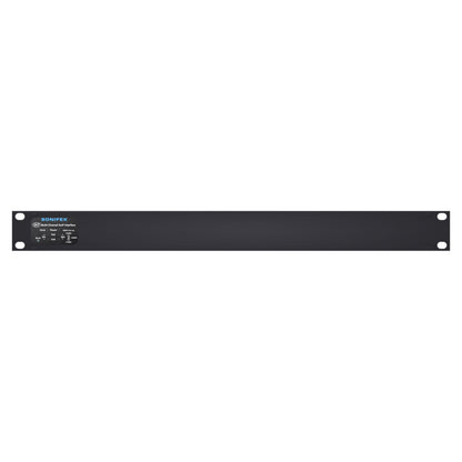 Front view of Sonifex AVN-AIO8-T-RAV 8x8 Terminal Block RAVENNA Interface on white background