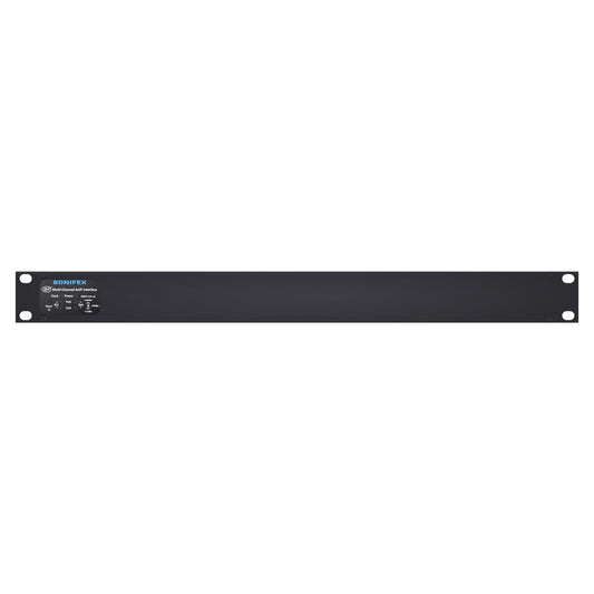 Front view of Sonifex AVN-AO16-DNT 16-Output XLR Dante Interface on white background