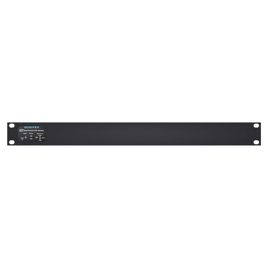 Front view of Sonifex AVN-AO16-RAV 16-Output XLR RAVENNA Interface on white background