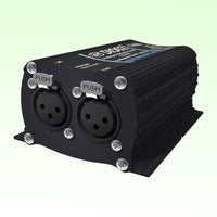 Angled front view of Sonifex AVN-DIO02 on green background