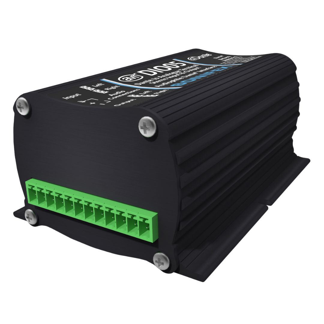 Angled photo of Sonifex AVN-DIO05 on white background