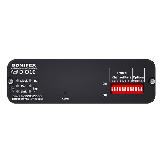 Front view of Sonifex AVN-DIO10 on white background