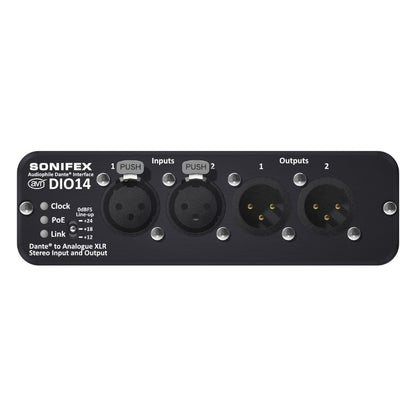 Front view of Sonifex AVN-DIO14 on white background