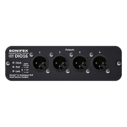 Front view of Sonifex AVN-DIO16 on white background
