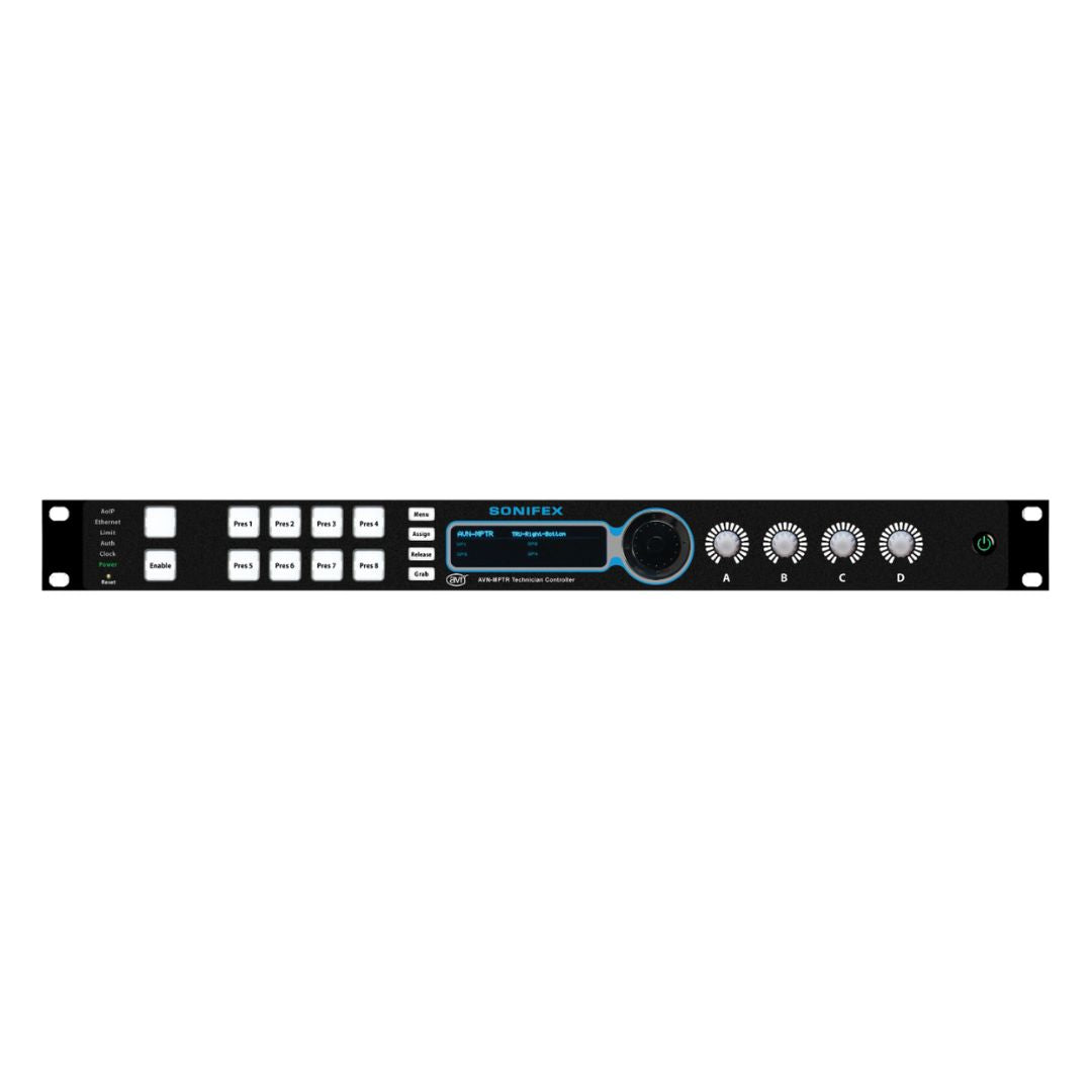 Front panel of Sonifex AVN-MPTR on white background