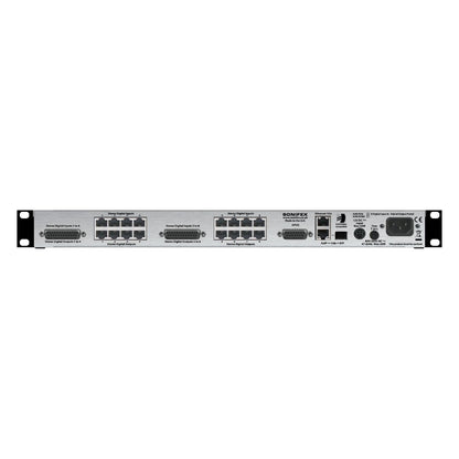 Rear view of Sonifex AVN-PD8 on white background