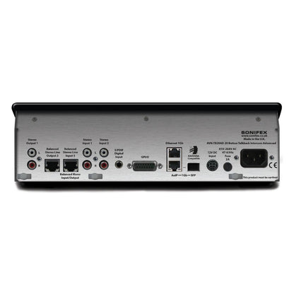 Rear view of Sonifex AVN-TB20AD on white background