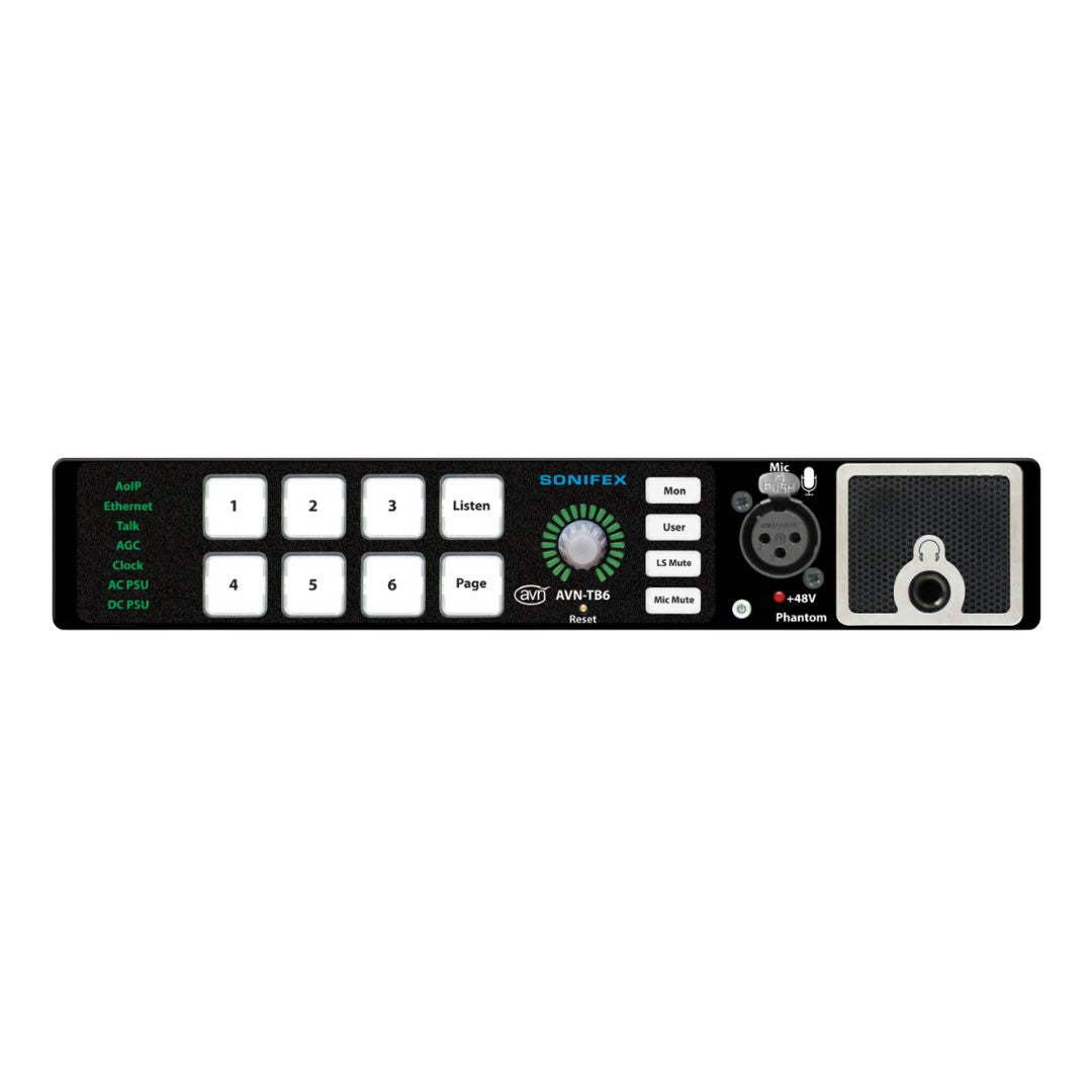 Front view of Sonifex AVN-TB6 on white background