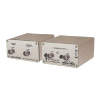 Pair of Sonifex CM-AESB3 side by side showing its front and rear panels on white background