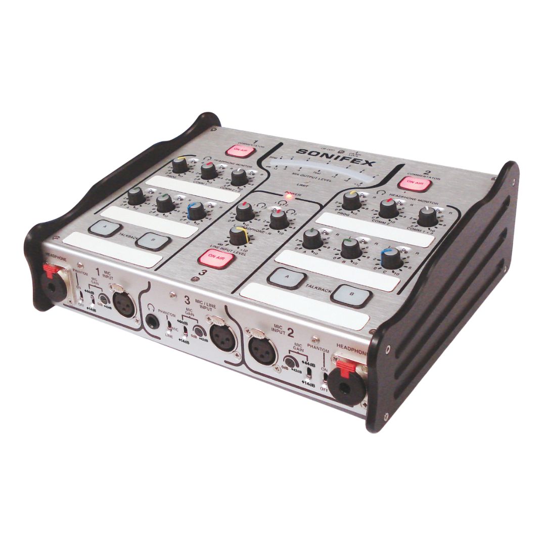 Angled view of Sonifex CM-CU21 on white background