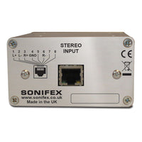 Rear view of Sonifex CM-HPR1 on white background