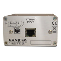 Rear view of Sonifex CM-LUR1 on white background