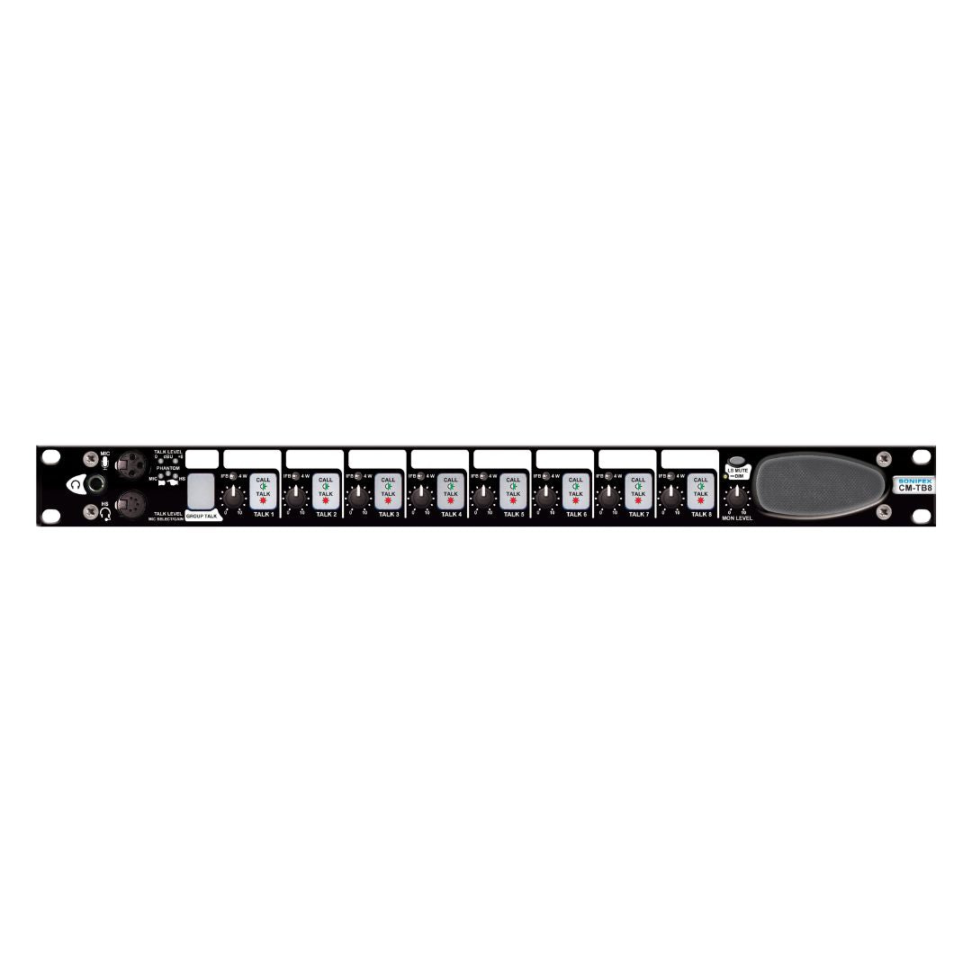 Front panel of Sonifex CM-TB8 on white background