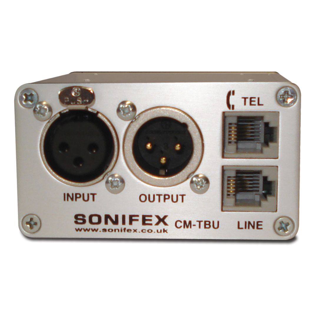 Rear panel of Sonifex CM-TBU on white background