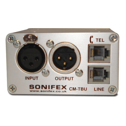 Rear panel of Sonifex CM-TBU on white background
