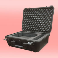 Sonifex CM-TC1 with lid open on peach pink background