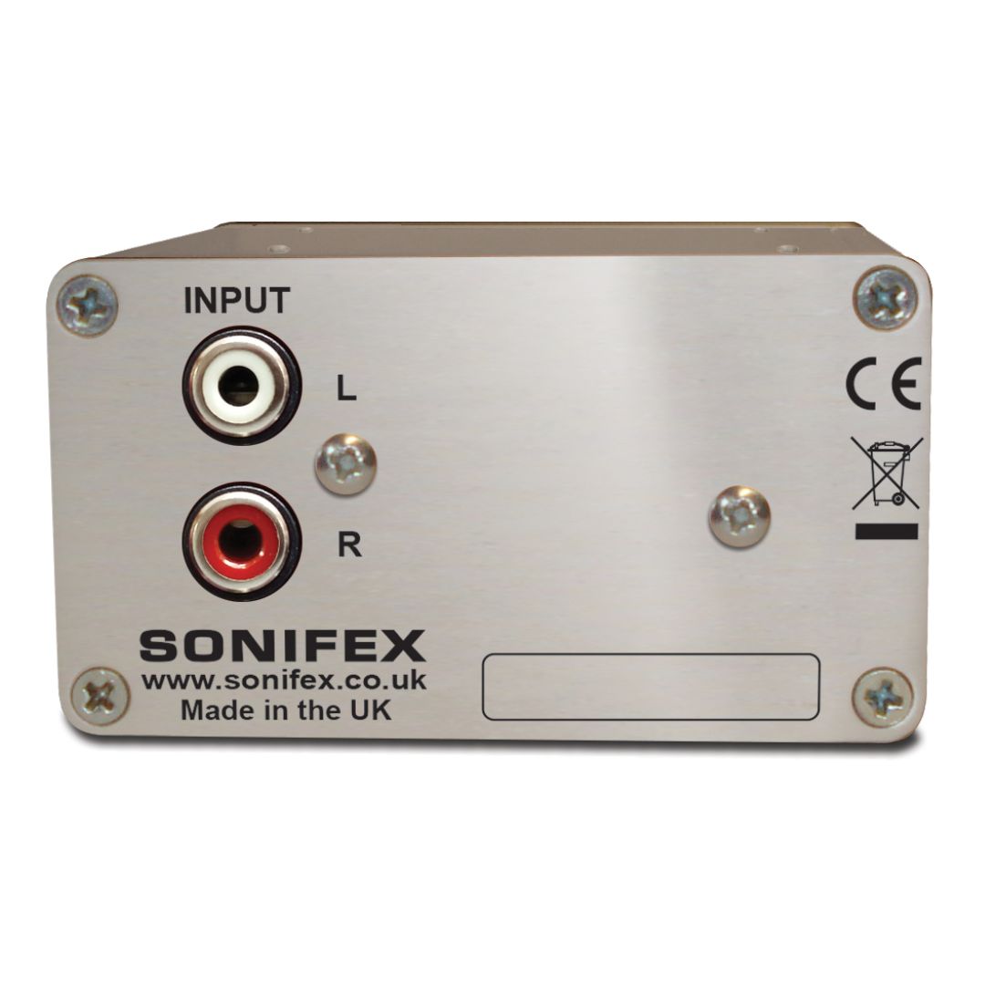 Rear view of Sonifex CM-ULX1 on white background