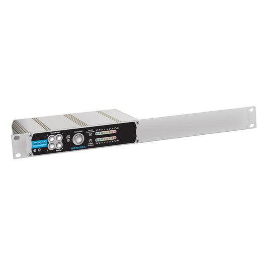 Angled view of Sonifex DHY-04 Rack Mounted on white background