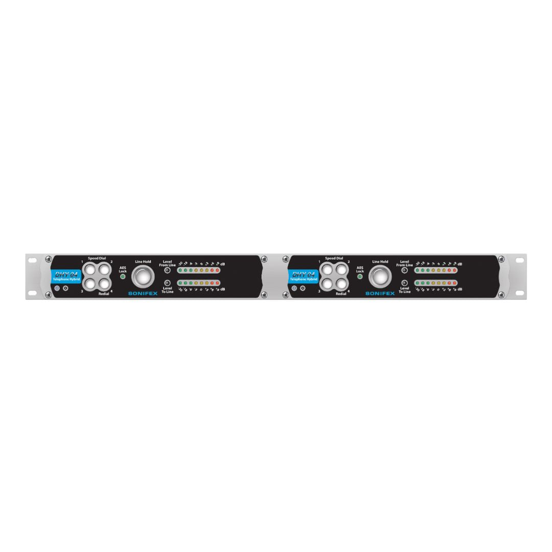 Front panel of Sonifex DHY-04T on white background