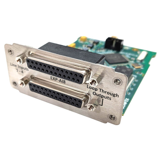 Angled front view of Sonifex EXP-AI8 8 Analogue Input Expansion Card on white background