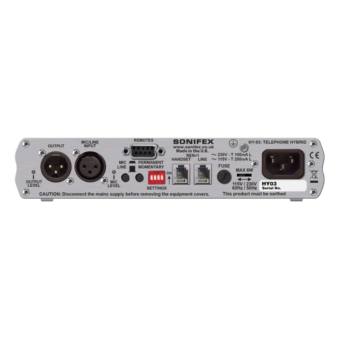 Rear view of Sonifex HY-03 Free Standing on white background