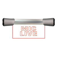 Front view of Sonifex LED Single Flush Mount MIC LIVE Sign (7.9") on white background