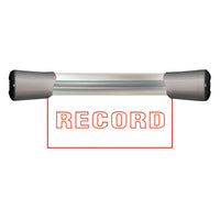 Front view of Sonifex LED Single Flush Mount RECORD Sign (7.9") on white background