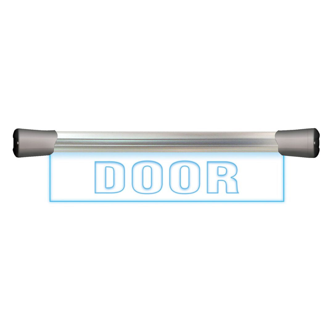 Front view of Sonifex LED Single Flush Mount Sign (15.8") DOOR on white background