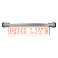 Front view of Sonifex LED Single Flush Mount Sign (15.8") MIC LIVE on white background