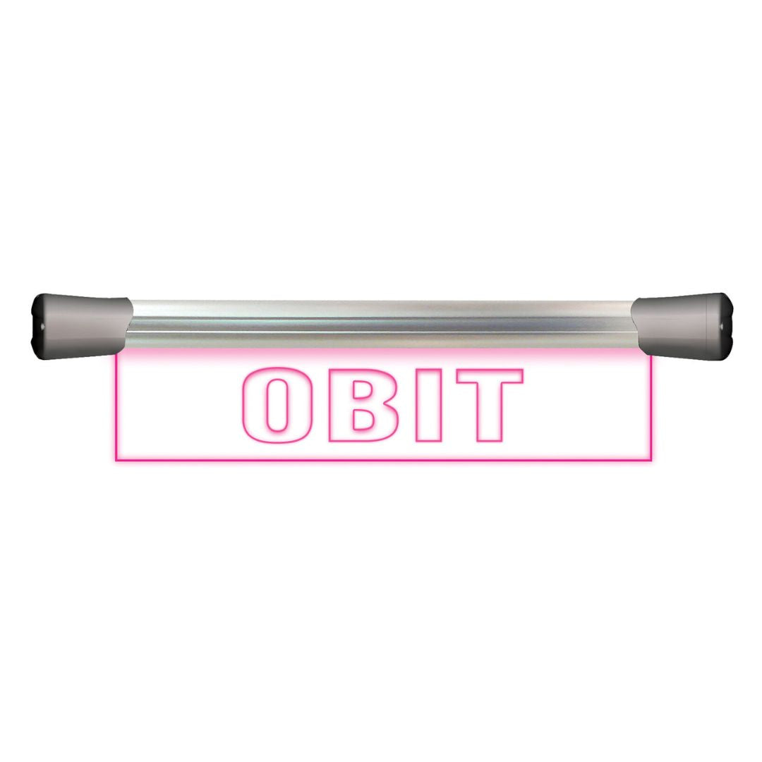 Front view of Sonifex LED Single Flush Mount Sign (15.8") OBIT on white background