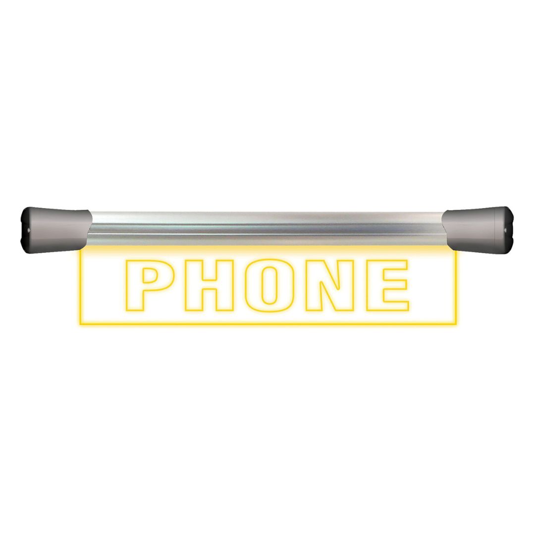 Front view of Sonifex LED Single Flush Mount Sign (15.8") PHONE on white background