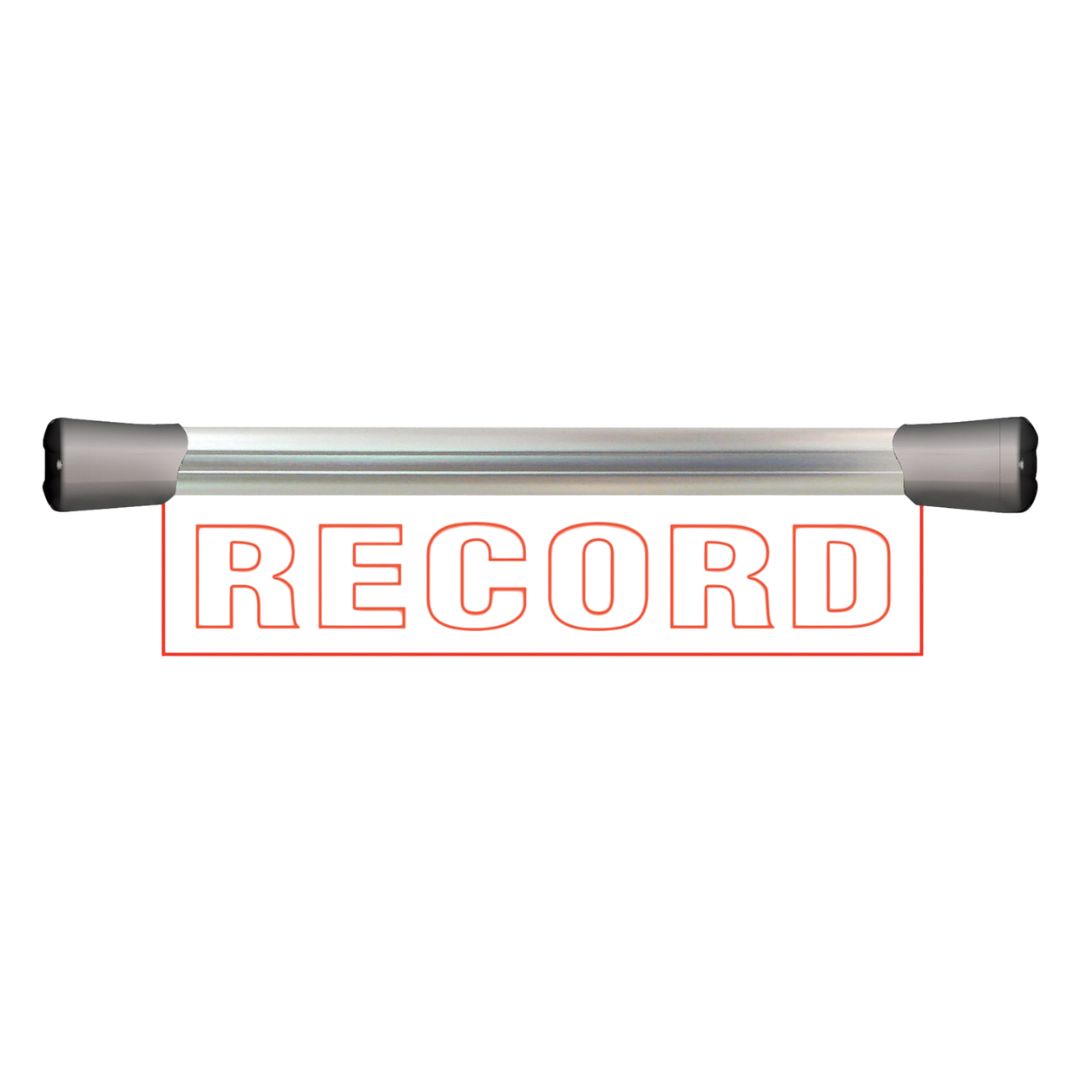 Front view of Sonifex LED Single Flush Mount Sign (15.8") RECORD on white background