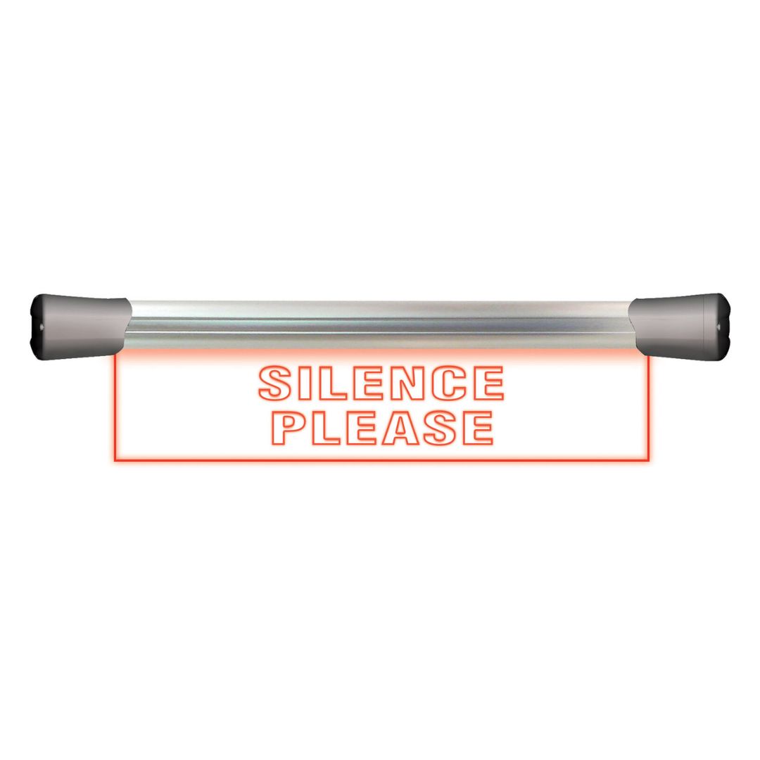 Front view of Sonifex LED Single Flush Mount Sign (15.8") SILENCE on white background