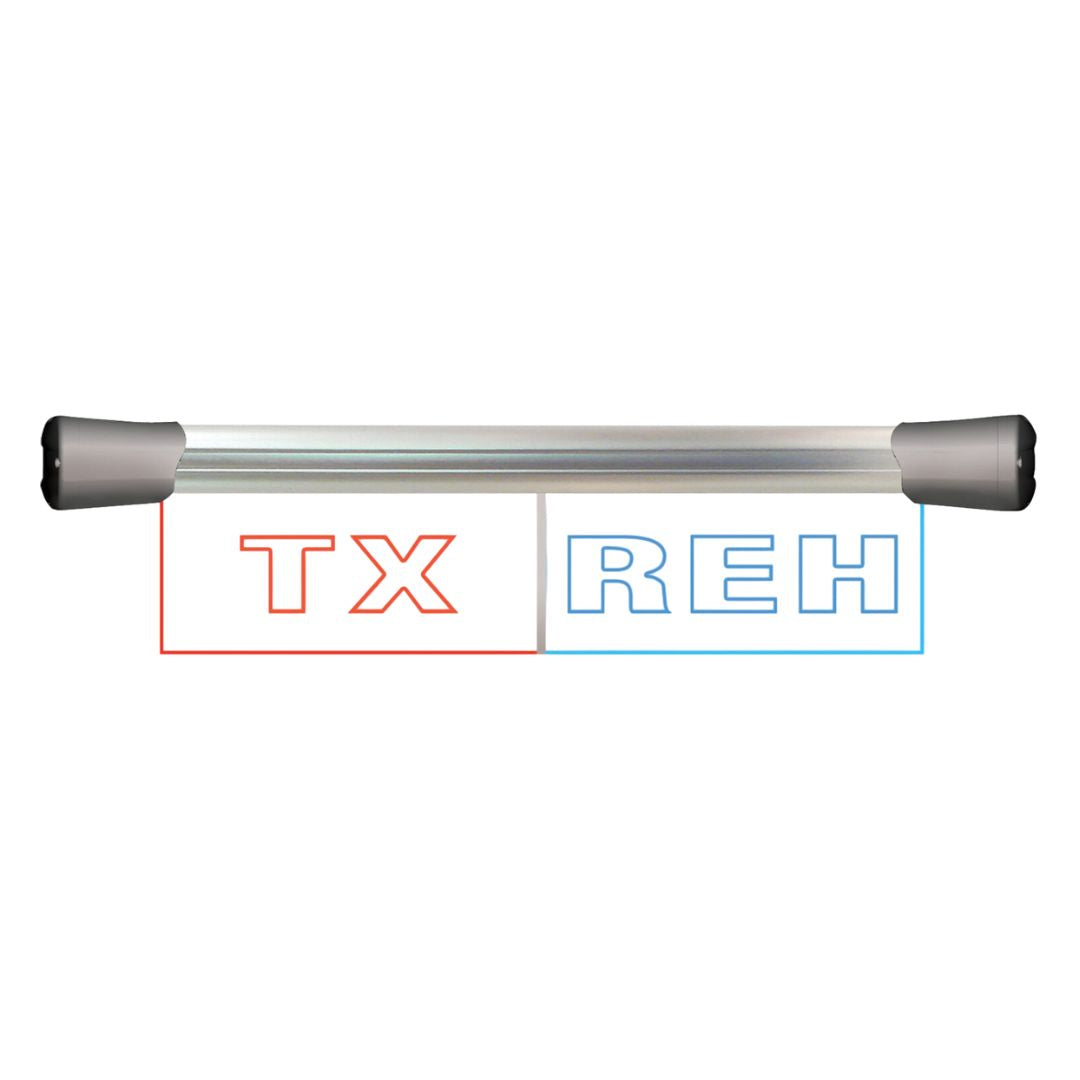 Front view of Sonifex LED Twin Flush Mount TRANSMISSION & REHEARSAL Sign on white background