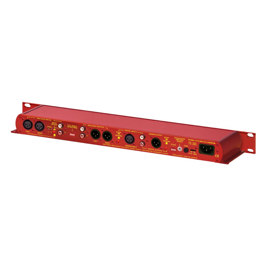 Angled rear view of Sonifex RB-ADDA on white background