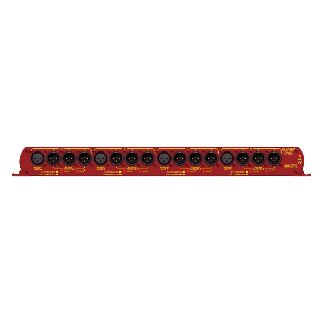 Front view of Sonifex RB-AES4X3 on rear background