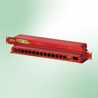 Pair of Sonifex RB-DA6 stacked on each other displaying rear and front panels on green background