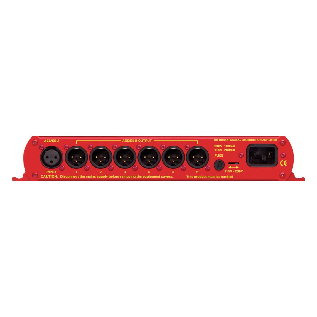 Rear panel of Sonifex RB-DDA6A Standard on white background